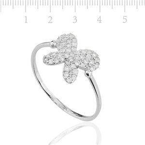 GUMUSH Zirkon Taşlı Rodyum Kaplama Kelebek Yüzük | LRG47066031