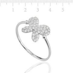 GUMUSH Zirkon Taşlı Rodyum Kaplama Kelebek Yüzük | LRG47066031