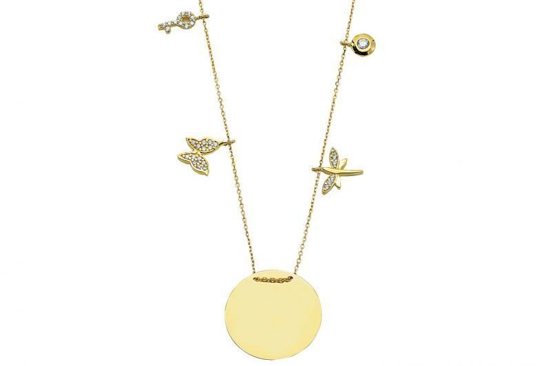 Altın Şans Kolyesi Kly00296 Melis Gold