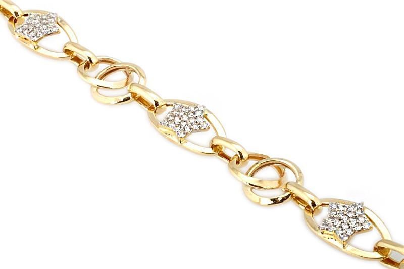Altın Yıldızlı Taşlı Bileklik Blk20017 Melis Gold