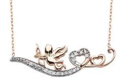Altın Kalp Ve Melek Kolye Kly00301 Melis Gold