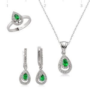 GUMUSH 925 Zirkon Taşlı Damla Set | ST0470519