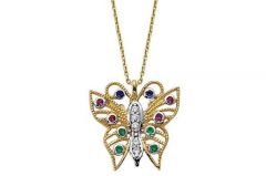 Altın Kelebek Kolye Kly00311 Melis Gold
