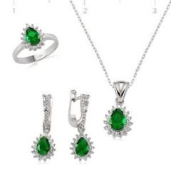 GUMUSH 925 Zirkon Damla Set | ST0470522