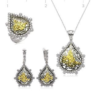 GUMUSH 925 Zirkon Taşlı Osmanlı Turalı Set | ST0470523