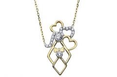 Altın Taşlı Kalp Kolye Kly00330 Melis Gold