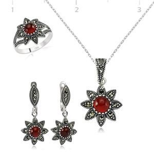 GUMUSH 925 Markazit Taşlı Oksitli Set | ST0970067