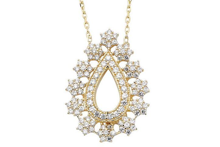 Altın Yıldızlı Damla Kolye Kly00335 Melis Gold