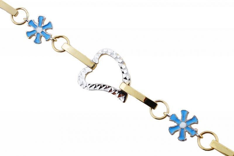 Altın Kartanesi Kalpli Bileklik Blk00026  Melis Gold