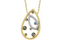 Altın Nazar Boncuklu Kolye Kly00337 Melis Gold