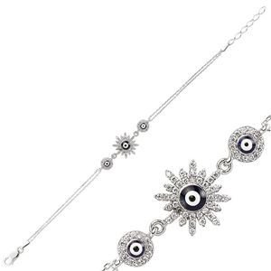 GUMUSH 925 Zirkon Taşlı Nazar Boncuklu Bileklik | BR0460155