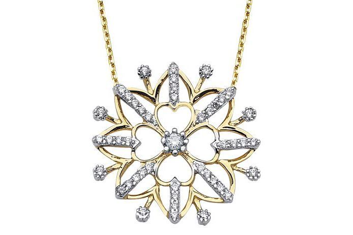 Altın Taşlı Kartanesi Ve Kalpli Kolye Kly00345 Melis Gold