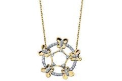 Altın Taşlı Kelebek  Kolye Kly00348 Melis Gold