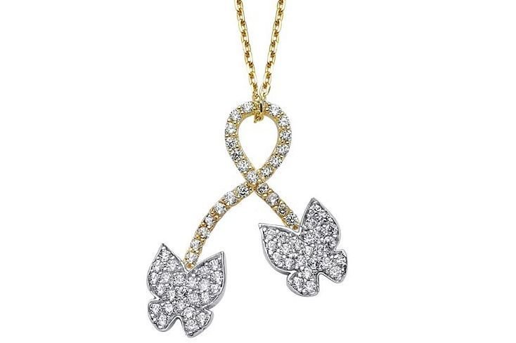 Altın Taşlı Kelebek  Kolye Kly00349 Melis Gold