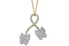 Altın Taşlı Kelebek  Kolye Kly00349 Melis Gold