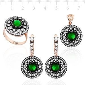GUMUSH Zirkon Taşlı Altın Kaplama Elmas Set | SET66138003