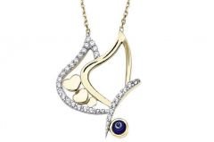 Altın Taşlı Nazar Boncuklu Ve Kalpli  Kolye Kly00358 Melis Gold