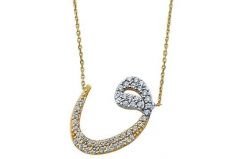 Altın Taşlı Vav Kolye Kly00361 Melis Gold