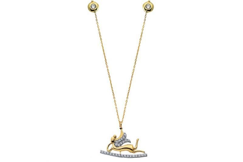Altın Taşlı  Kolye Kly00362 Melis Gold