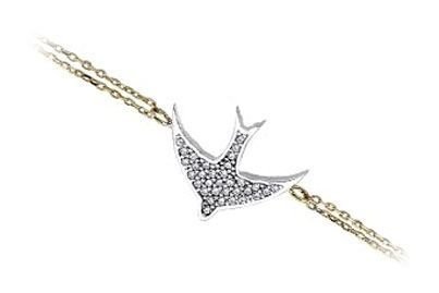 Altın Taşlı Balıklı Zincirli  Bileklik ZB000062 Melis Gold