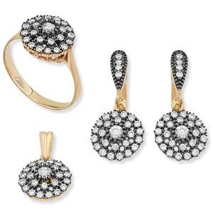 GUMUSH Zirkon Taşlı Altın Kaplama Elmas Set | SET46138247