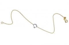 Altın Taşlı Ayyıldız Zincirli Bileklik ZB000065 Melis Gold