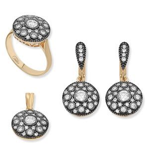 GUMUSH Zirkon Taşlı Altın Kaplama Elmas Set | SET46138252