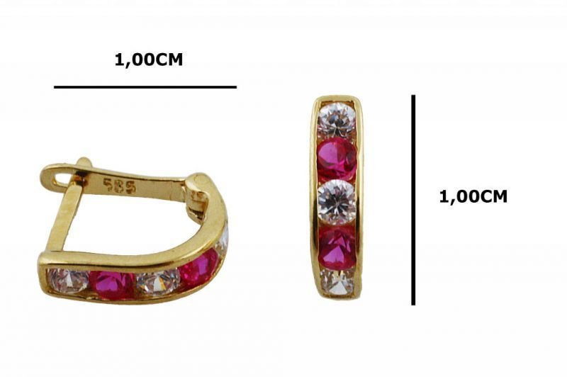 Altın Taşlı  Küpe Kp000019 Melis Gold