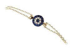 Altın Nazar Boncuklu Zincirli Bileklik ZB000067 Melis Gold