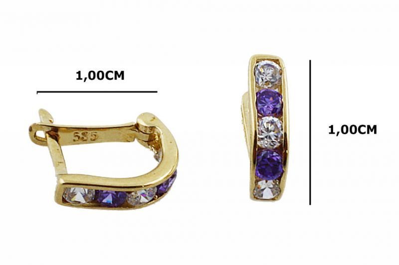 Altın Taşlı  Küpe Kp000021  Melis Gold