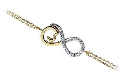 Altın Taşlı Sonsuzluk Zincirli Bileklik ZB000070 Melis Gold