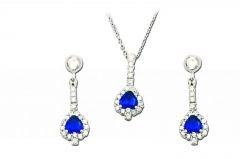 Altın Mavi Taşlı Set AS000001 Melis Gold