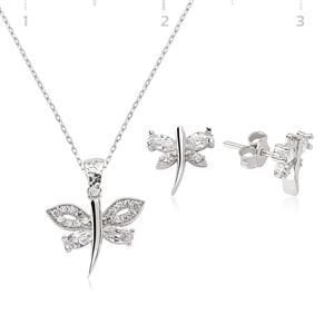 GUMUSH 925 Zirkon Taşlı Yusufçuk Set | ST1480001