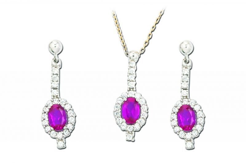 Altın Pembe Taşlı Set AS000002 Melis Gold