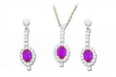 Altın Pembe Taşlı Set AS000002 Melis Gold