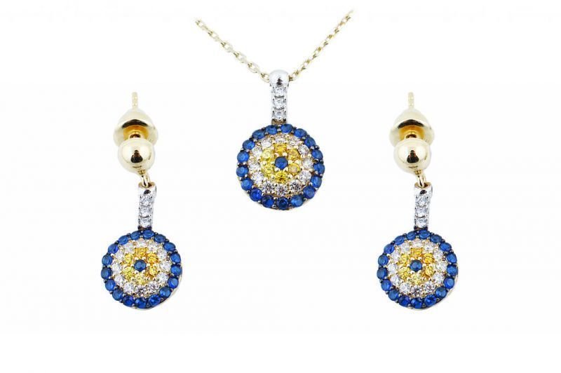 Altın Nazar Boncuklu Set AS000005 Melis Gold