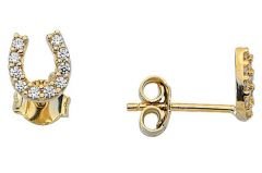 Altın Taşlı Nal Küpe Kp000047 Melis Gold