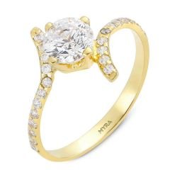 Myra Gold Zirkon Tek Taş Yüzük