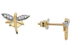 Altın Taşlı Yusufçuk Küpe Kp000053 Melis Gold