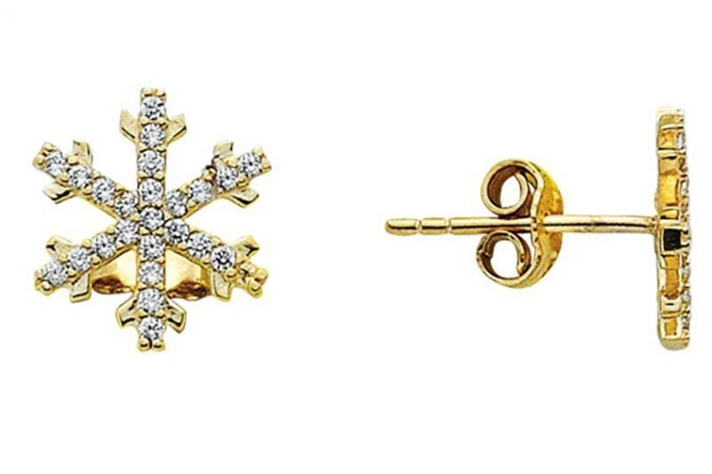 Altın Taşlı Kartanesi Küpe Kp000054 Melis Gold