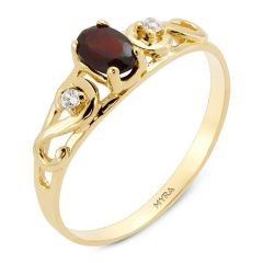 Myra Gold Garnet Taşlı Altın Yüzük