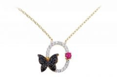 Altın Kelebek Kolye Kly00109  Melis Gold