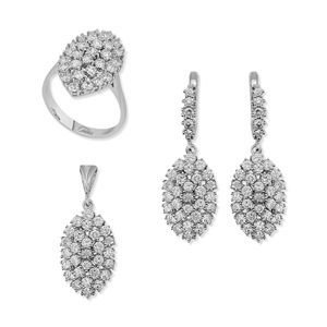 GUMUSH 925 Zirkon Taşlı Mekik Set | SET49185013