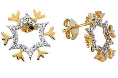 Altın Taşlı Yıldız  Küpe Kp000056 Melis Gold