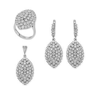 GUMUSH 925 Zirkon Taşlı Mekik Set | SET49185014