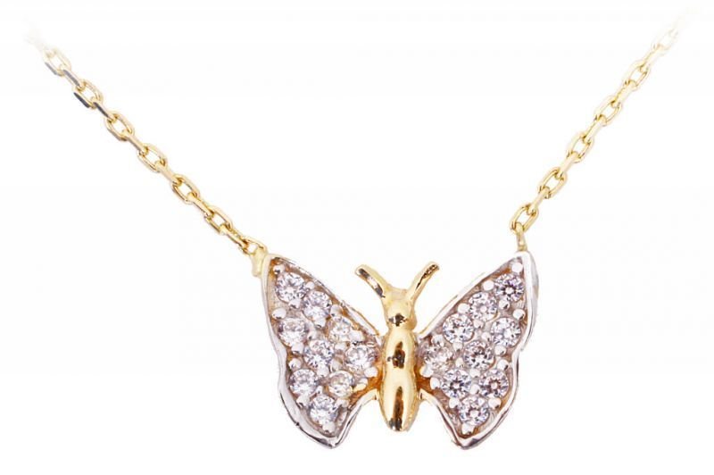 Altın Kelebek Kolye Kly00115  Melis Gold