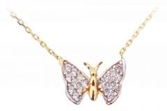 Altın Kelebek Kolye Kly00115  Melis Gold