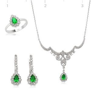 GUMUSH 925 Zirkon Taşlı Damla Set | ST0660003