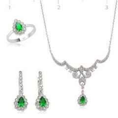 GUMUSH 925 Zirkon Taşlı Damla Set | ST0660003