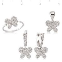 GUMUSH Zirkon Taşlı Rodyum Kaplama Kelebeğim Set | SET47066146